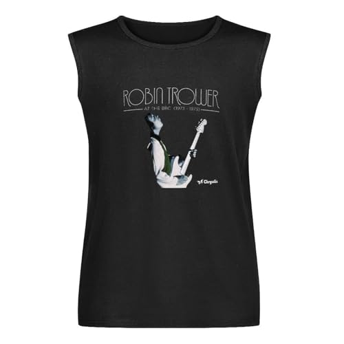 Photo de Robin Trower at The BBC 1973-1975 Anime Mens Unisex Sleeveless T-Shirt Graphic Print Vests Top Black Tank Tee L