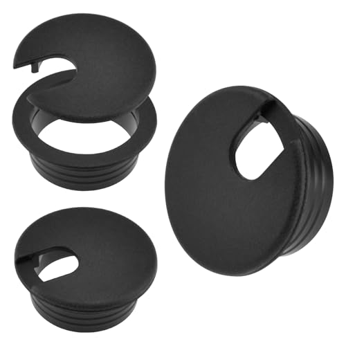 Image of 1-1 /2 inch(38mm) Black Desk Hole Cover Grommet ABS Plastic Wire Organizers for Computer Desk Cabinet (3 Pack)