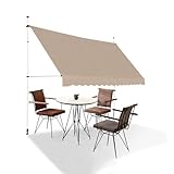 Manuell einziehbare Markise – Faltbares Vordach für den Garten, schraubenlose, verstellbare Pergola-Sonnenschutzabdeckung mit UV-Schutz, perfekt für Fenster und Türen, mehrfarbig (B 3 m/118,