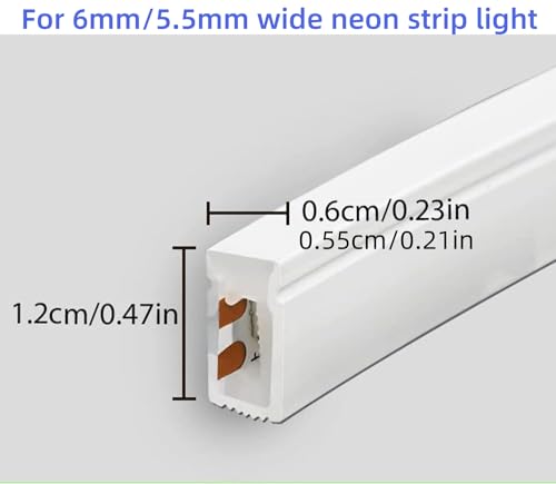 MMEEVT 100 Pieces Waterproof LED Light Strip Clips, Suitable for 5 mm to 6 mm neon LED Light Strip Clips Waterproof (White, 100PCS) - Image 3