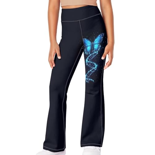 Image of Girls Flare Leggings 5-14T Cute Bell Bottoms for Girl Yoga Pants for Gym
