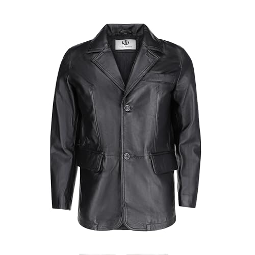 Image of TLC Genuine Leather Blazer Men | Notched Collar Classic Gentleman Style Leather Coats for Men