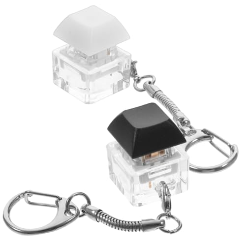 CALLARON 2 Pièces Porte Clé Mécanique Acrylique pour Sac à Breloque avec Interrupteur Tactile pour Accessoires et Décorations de Sac
