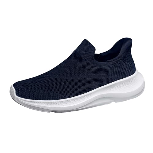 Zapatillas Casuales con Parte Superior de Malla Transpirable y Suela Blanda para Paseos Diarios y Entrenamientos Ligeros. (Dark Blue, 44)