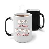 Humorous Gift Idea Novelty Gift for Parents, Gift Idea for Celebrating Virtual Pre School - Days Of Learning Message on 15 Oz White Ceramic Color Changing Mug
