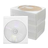 200 Stück CD-DVD-Schutzhüllen, DVD/CD Hüllen aus Kunststoff, Doppelseitige Standard-Kunststoffhülle für CD, für CD- und DVD-Aufbewahrungsordner zur Disc-Aufbewahrung BD Rohlinge, (Weiß)