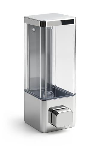 Image of Cube ABS Wall Mounted Soap Dispenser for Shampoo, Sanitizer, Lotion, Dish Wash Gel - Refillable Liquid Pump for Bathroom, Kitchen (Pack of 4)