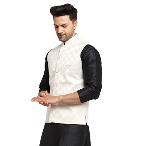 Image of ABH LIFESTYLE Men's Jacquard Nehru Jacket.
