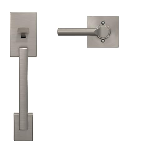 Image of SCHLAGE Century Lower Half Entry Handleset, Broadway Lever, Satin Nickel