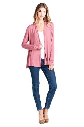 Image of Women Casual Open Front Long Sleeve Lightweight Softest Viscose Made from Bamboo Cardigan