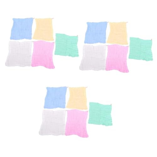 Serviettes coton muslin absorbant lot débarbouillettes pour bain soin visage vert rose bleu