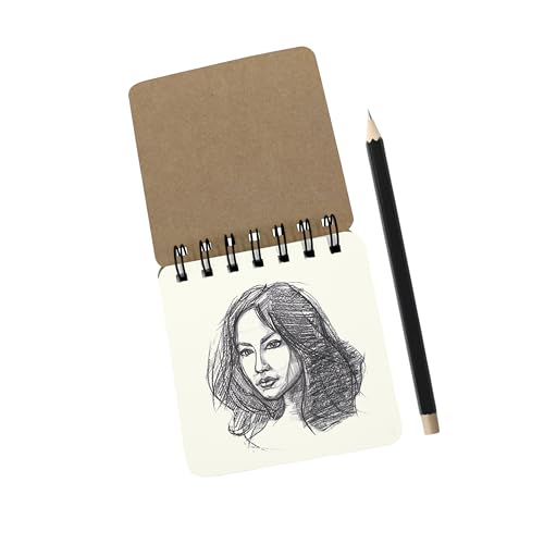 Image of PaperO Pocket Size Sketch Book Pack of 3 | 140 GSM Thick Paper | 10 x 10 cm Mini Sketchbook | 40 Sheets Each | Portable Drawing Book for Sketching, Doodling & Journaling (Wish)