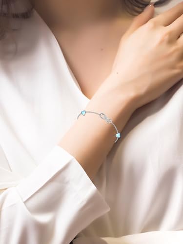 Image of Dorunmo Ankle Bracelet for Women 925 Sterling Silver Natural Stone Bracelet Anklet Summer Beach Jewelry Birthday Gifts for Mom