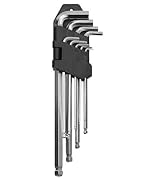 AGRICO Tata Set of 9, Long Allen Key/Wrench Key Set Garage Automotive, Household & Industrial Applications | L Shape Repair Tool, Standard | Grey (Pack of 1, ‎TAK002)