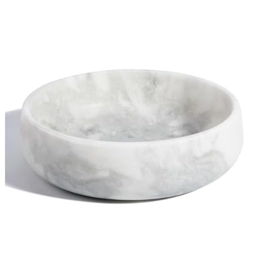 Elegant White Marble Dog Bowl