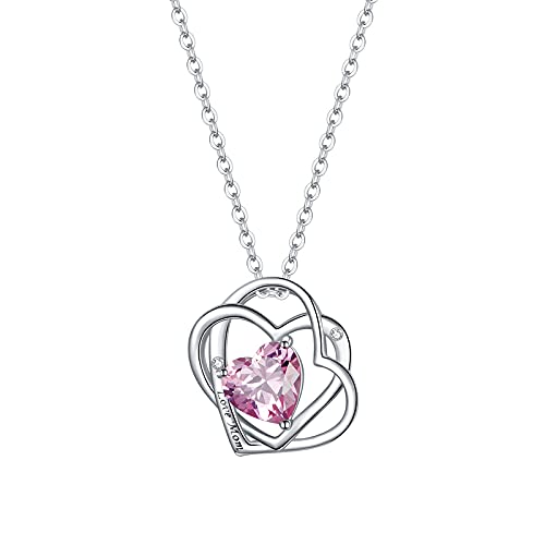 Bijoux d'exception : collier triple coeur rose et zircon de fiançailles pour fille