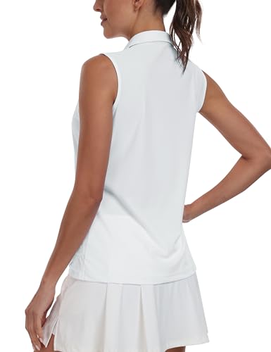 MoFiz Women's Sleeveless Golf Shirt Collared 1/4 Zip Tennis Tank Tops UPF 50+ Quick-Dry Lightweight Athletic Polo Shirt3