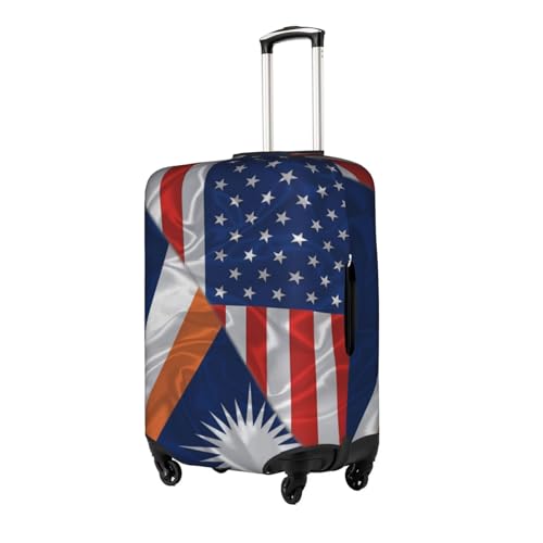 America And Marshall Islands Rosal Islanders Triangle Flag Travel Luggage Cover Washable Suitcase Case Suitcase Protector Fit Luggage Cover Large2