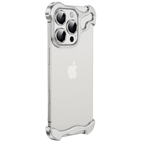 Coque iPhone 13 argent avec coins en métal et cadre arrière de protection