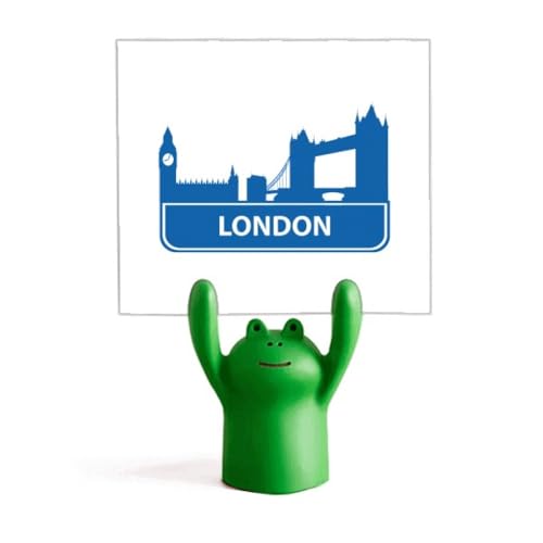 Porte-mémo Londres Angleterre bleu en forme de grenouille pour décoration de bureau