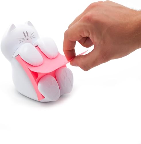 Post-it Dispenser Z-Notes CAT, Pack of 1 Pad, 90 Sheets per Pad, 76 mm x 76 mm, Pink Color - for Convenient One-Hand Dispensing on Your Desk - Image 3