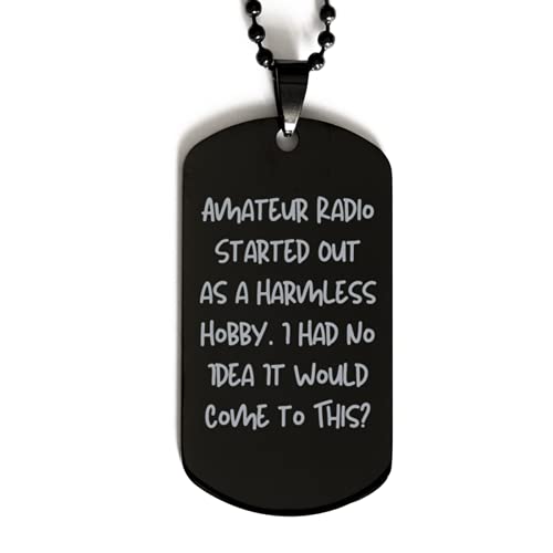 Collar placa de radioaficionado de acero inoxidable miniatura 1