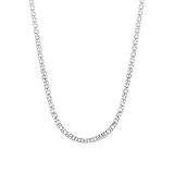 Savlano 925 Sterling Silver 2MM Bismark Chain Mesh Link Necklace for Women Comes with Gift Box- Made in Italy (30)