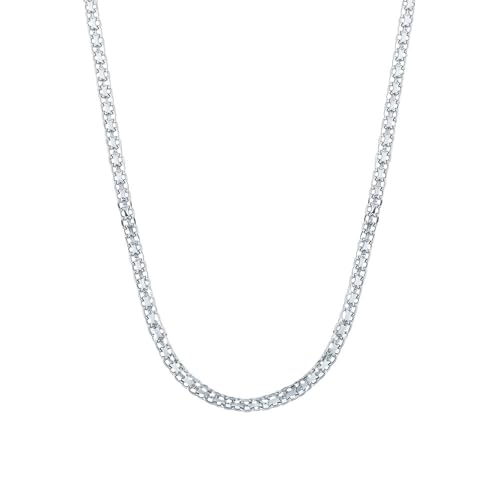 Savlano 925 Sterling Silver 2MM Bismark Chain Mesh Link Necklace for Women Comes with Gift Box- Made in Italy (18)