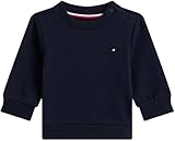 Tommy Hilfiger Baby Sweatshirt Essential mit Rippstrick-Saum, Blau (Dark Night Navy), 80