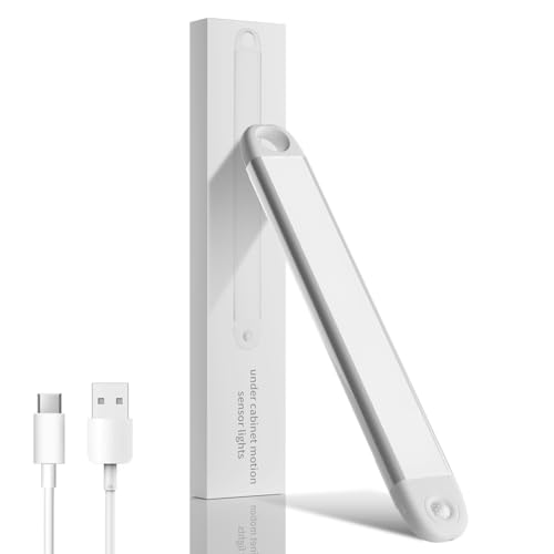 Haoyydecor 1 Pack Under Cabinet Lights Motion Sensor Closet Lighting Always-on LED Closet Lights Wireless USB Charging,LED Rechargeable Light Bar Night Light for Wardrobe, Kitchen, Stairs