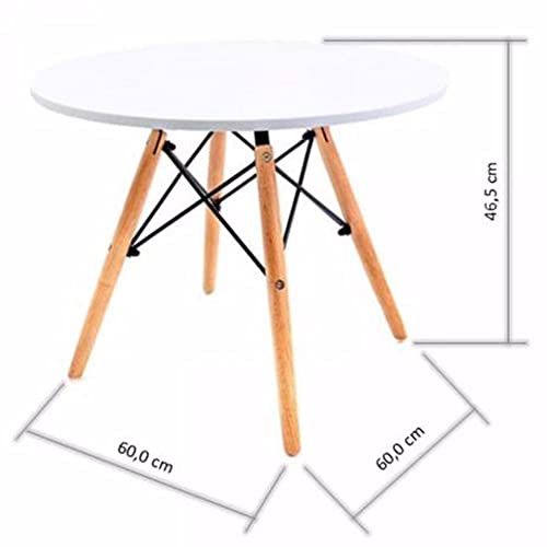 Mesa Eames Tampo Redondo Mdf 60cm Preta Empório Tiffany