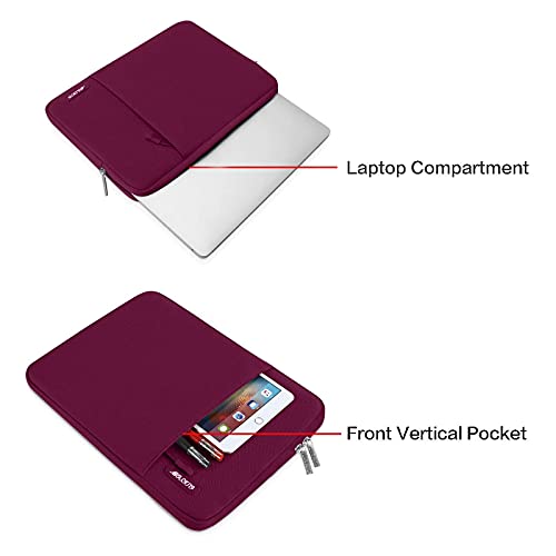Image of MOSISO Laptop Case 13 inch, 13 inch Laptop Sleeve Compatible with MacBook Air M4 M3 M2 M1 2025-2018 / Pro M2 M1 2025-2016, Polyester Vertical Computer Sleeve Bag with Pocket, Wine Red