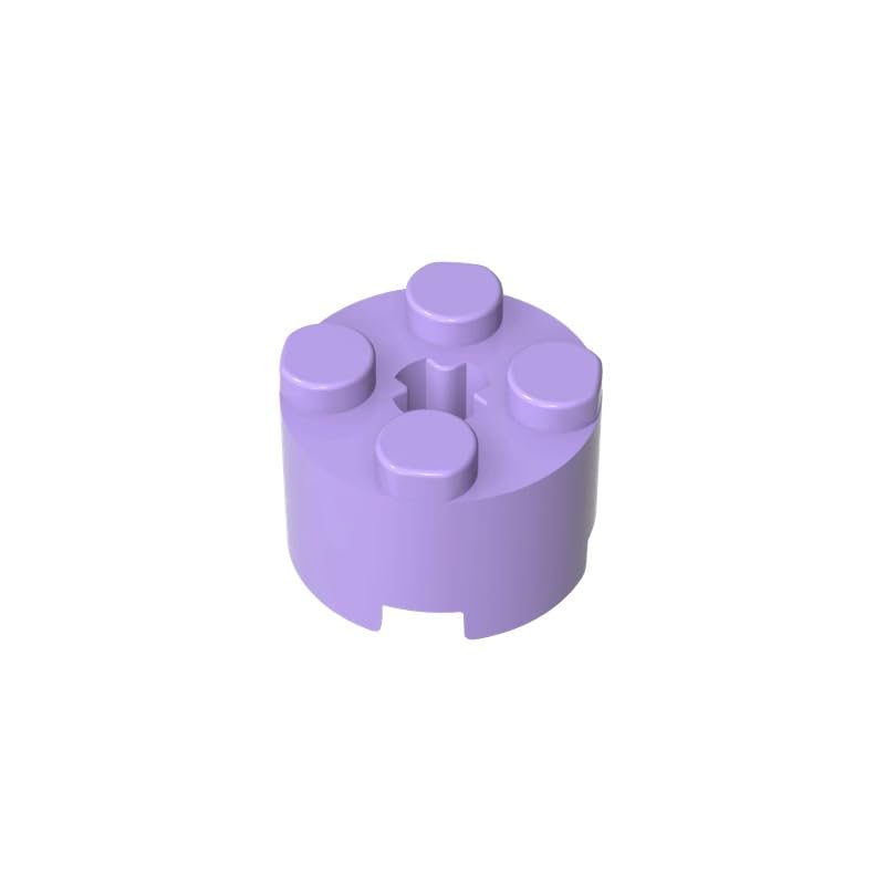 Gobricks 6143 Round Brick Brick Round 2x2 with Axle Hole 50 Pieces GDS-607 Compatible with Lego Building Blocks Color:Lavender — image 1