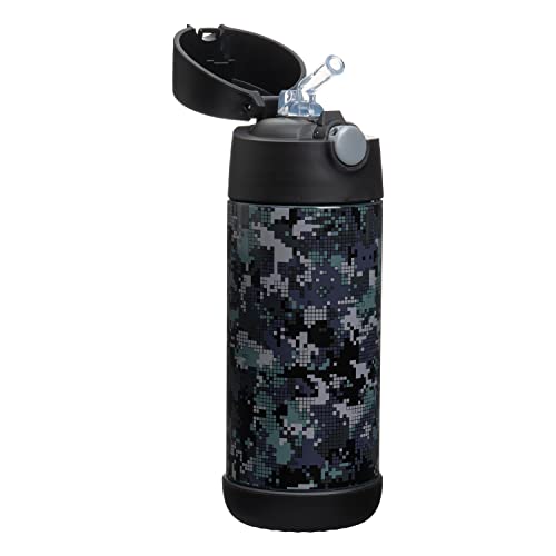 Snug Kids Flask - Stainless Steel Insulated Water Bottle with Straw for Children/Toddlers (Girls/Boys) - Black Digi Camo, 350ml - Image 4