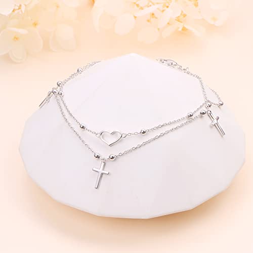 Image of S925 Sterling Silver Anklet for Women Adjustable Plus Foot Ankle Bracelet
