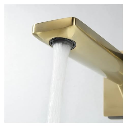 Grifo empotrado de latón macizo en oro cepillado para lavabo, CF001 4