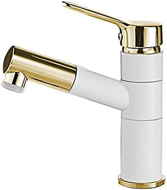 Mitigeur de lavabo noir haut de gamme pivotant et extractible pour salle de bain