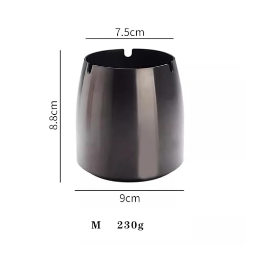 Posacenere da esterno, in acciaio inox, antivento, grande portacenere da tavolo in metallo, per fumatori, design interno ed esterno senza coperchio