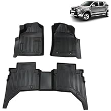 Rubber Car Mats for Toyota HILUX Vigo 2005-2009 2010 2011 2012 2013 2014, Anti Slip Backing Heavy Duty Waterproof Rubber Car Mat Easy Clean Car Floor Mats