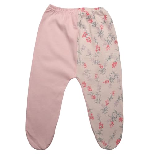 Kit Mijao Malha Com Pe Estampados 3 Pecas Algodao Enxoval (Rosa-MENINA, M)