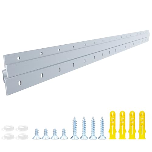 French Cleat Heavy Duty, Aluminum French Cleat, Headboard Wall Mounting Brackets with Screws, Heavy Mirror Mounting Hardware (36 Inch-1 Pair, Support 240 lbs)