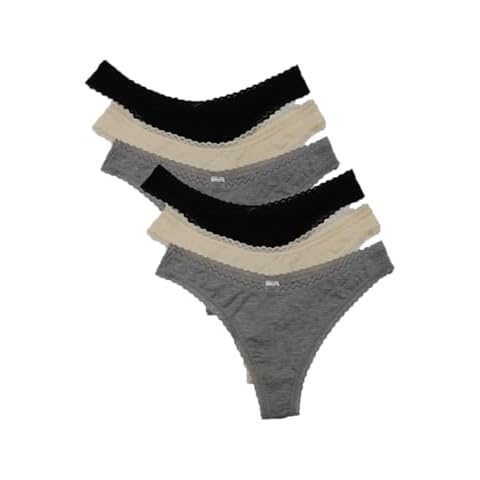 UWOCEKA 6 Pack Women's Breathable Thong Tangas Seamless Panties No Show Underwear For Ladies Cover