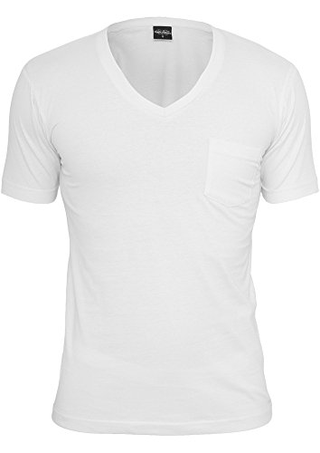 Urban Classics Men V-Neck Pocket Tee Tb497, Color:white;Size:l #TOP2