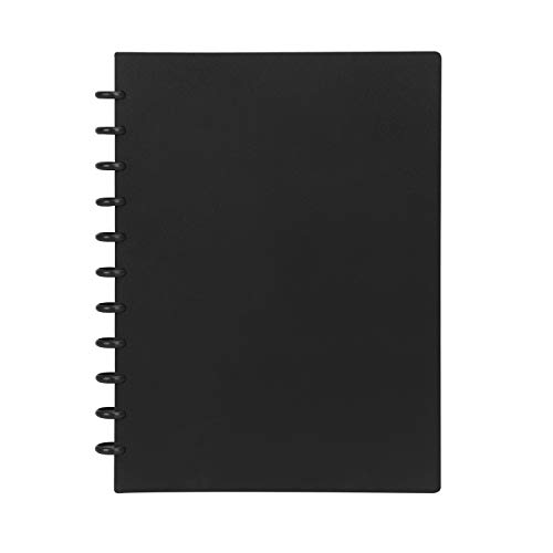 Livro de apresentação encadernado em espiral, 20 folhas, bolsos transparentes, capas plásticas, past