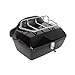 ECOTRIC 50L Motorcycle trunk w/Top Rack & Backrest Compatible with Harley Honda Yamaha Suzuki Cruiser Universal Motorcycle Top Case Tail Box Black Plastic w/Lock (50L Capacity)