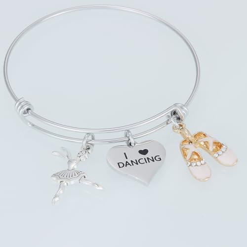 HUTIMY Dance Bracelet for Teenagers Gifts Teen Women Ballet Teacher Birthday Presents Dance Charm Dancer Bracelet4