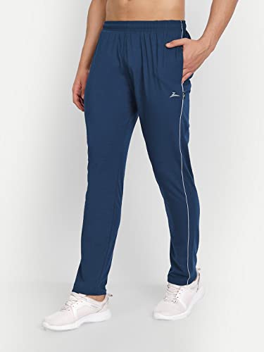 Image of Zeffit Men's Slim Fit Track Pants, Cotton, Elastic Waist, Side Pockets, Running & Gym