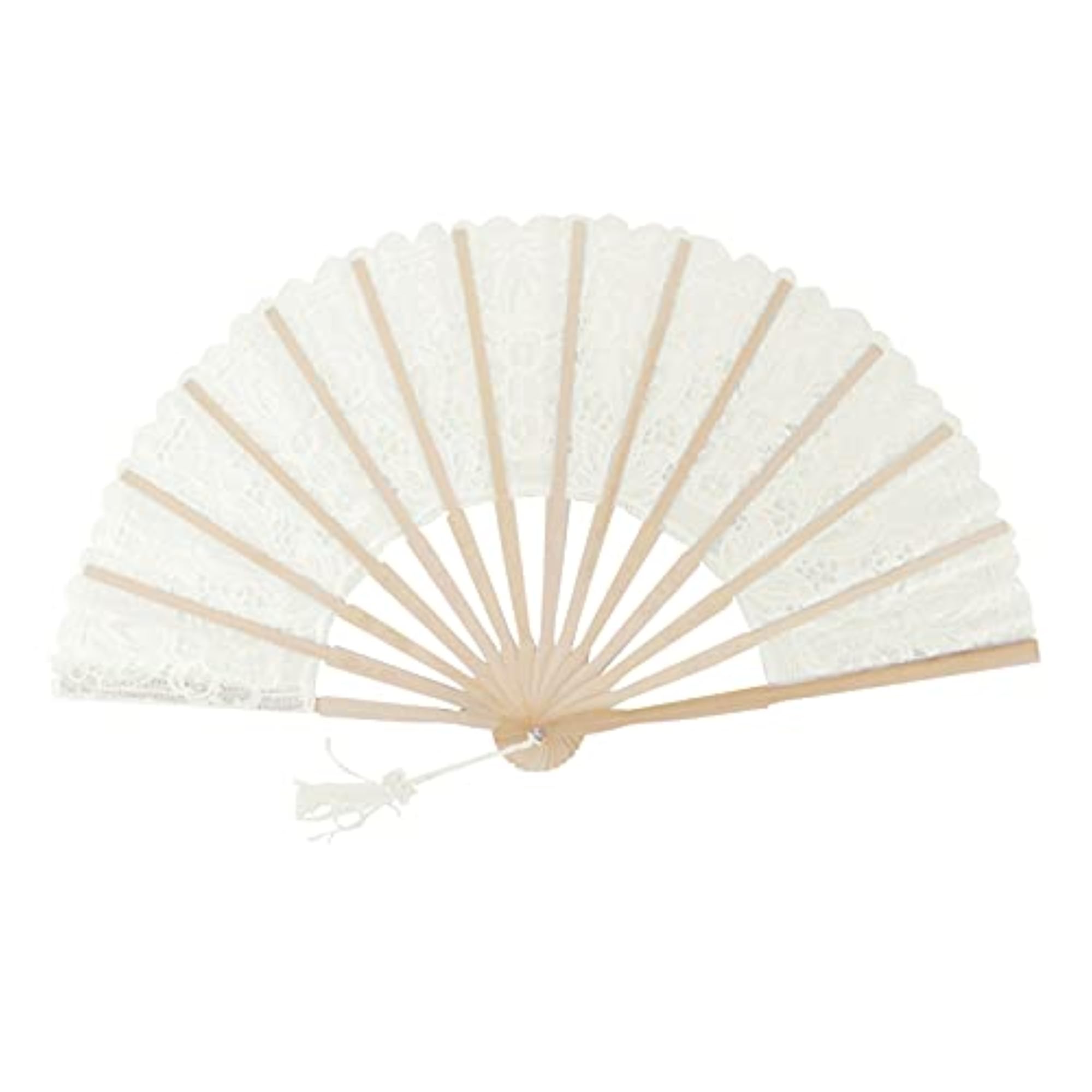 Handheld Folding Fan, Portable Milky White Decoration
