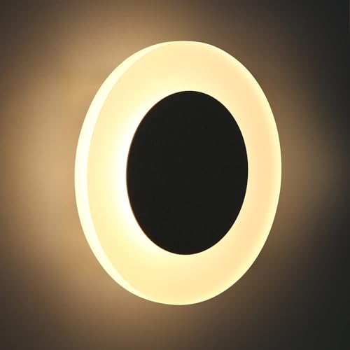 ZMH Wandlampe LED Wandleuchte Innen - Wohnzimmerlampe Modern Design Flurlampe Wand 3000K Warmweiß Treppenhauslampe Schlafzimmer Rund Wandbeleuchtung für Flur Treppenhaus Keller Wohnzimmer Hotel