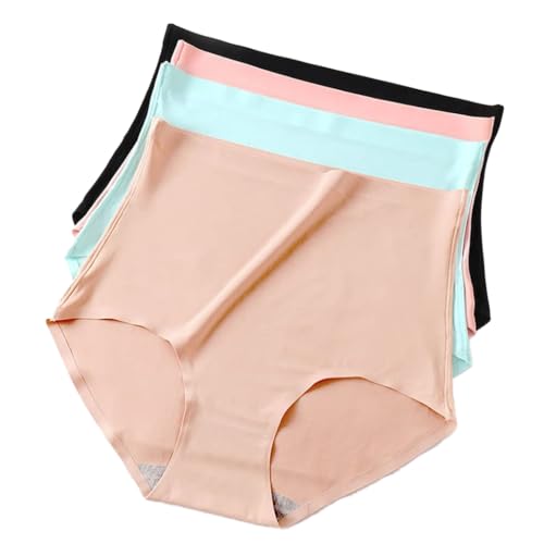 Femmes en soie glacée sans couture lot de 7 culottes taille haute abdominale en coton d'été